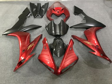 2004-2006 Maroon Red and Carbon Style Yamaha R1 Motorcycle Fairing UK