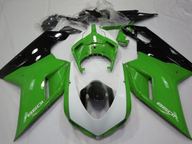 2007-2012 Gloss Green & White Ducati 848 1098 1198 Motorcycle Fairing UK